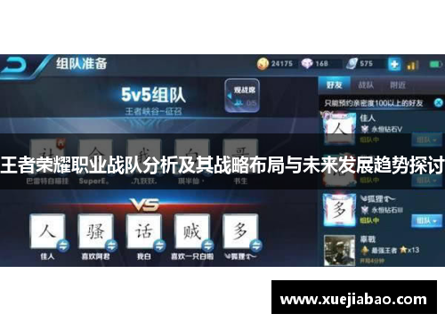 王者荣耀职业战队分析及其战略布局与未来发展趋势探讨